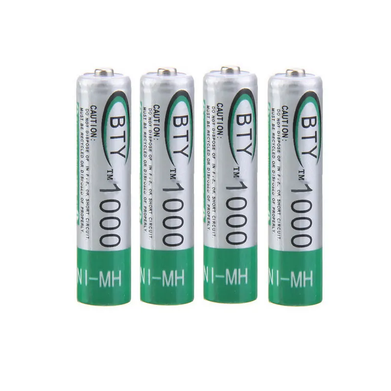 Реальная емкость 4 шт Высокое качество 1000mAh BTY AAA аккумуляторная батарея Ni MH