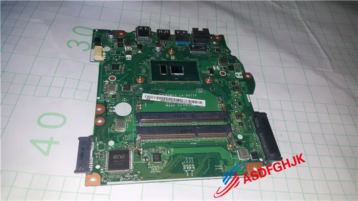 

Original FOR Acer Aspire ES1-572 LAPTOP Motherboard i3-6100u NBGD011001 B5W1S LA-D671P Fully tested