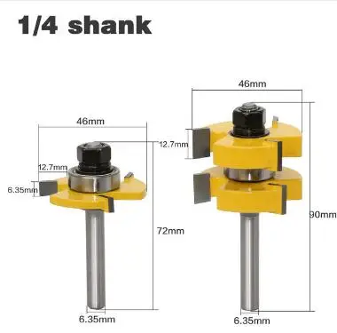 6.35mm shank 2 шт./компл. Концевая фреза 8 мм хвостовик в большом количестве, но не более чем на 1-1/4 фреза по дереву для соединения шип-паз режущие иструменты с ответной канавкой и вырезания гребней и наборы для ухода за кожей - Длина режущей кромки: 6.35mm shank