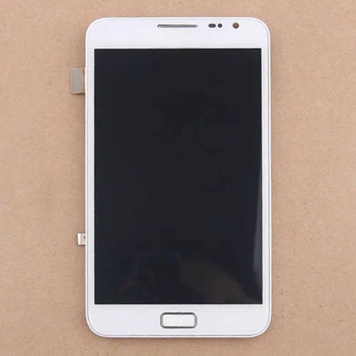 Сборка сенсорного экрана с ЖК-дисплеем, цифровым тачскрином и рамкой для Samsung Galaxy Note I9220 N7000 белого цвета.