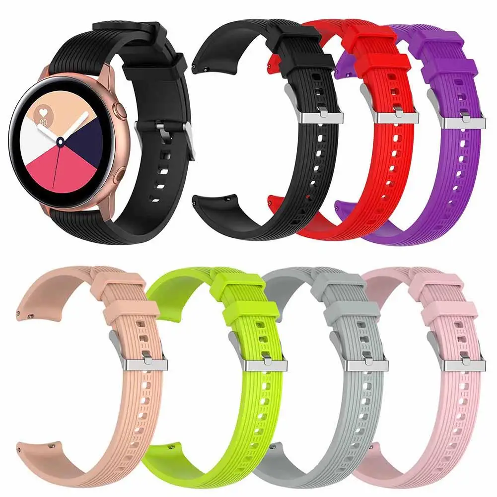 Замена твердого Цветной силиконовый браслет ремешок для samsung Galaxy Watch Active