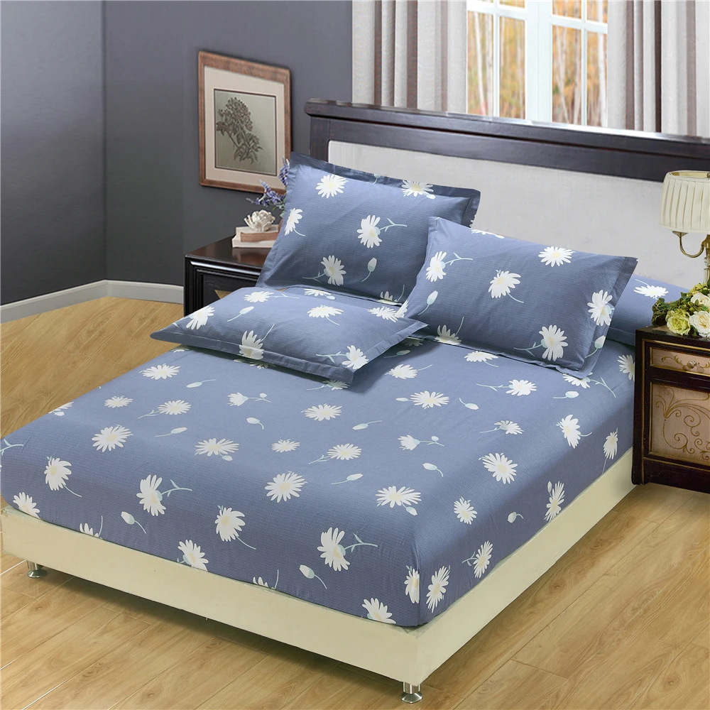 100% хлопок последняя мода хит продаж синие цветы рисунок простыня наволочка