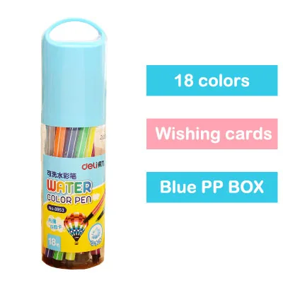 Sky blue -18 colors Набор канцтоваров для детей моющиеся Фломастеры 12/18/24/36/цвета цветная ручка для детей Рисунок Живопись акварельные худ - Цвет: Sky blue -18 colors