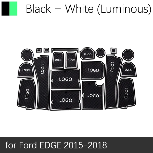 Противоскользящими резиновыми затворный слот, циновка чашки для Ford KUGA Escape Explorer Everest 2011 2012 2013 аксессуары - Название цвета: White EDGE 15-18