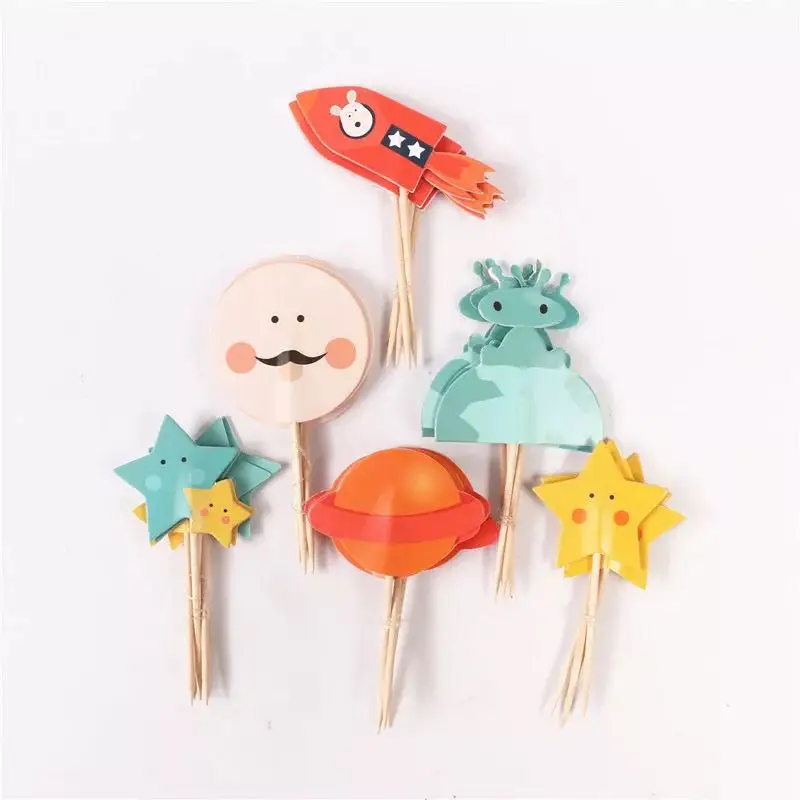 Космос ракета луна торт флаг инопланетянин звезды собака украшение для