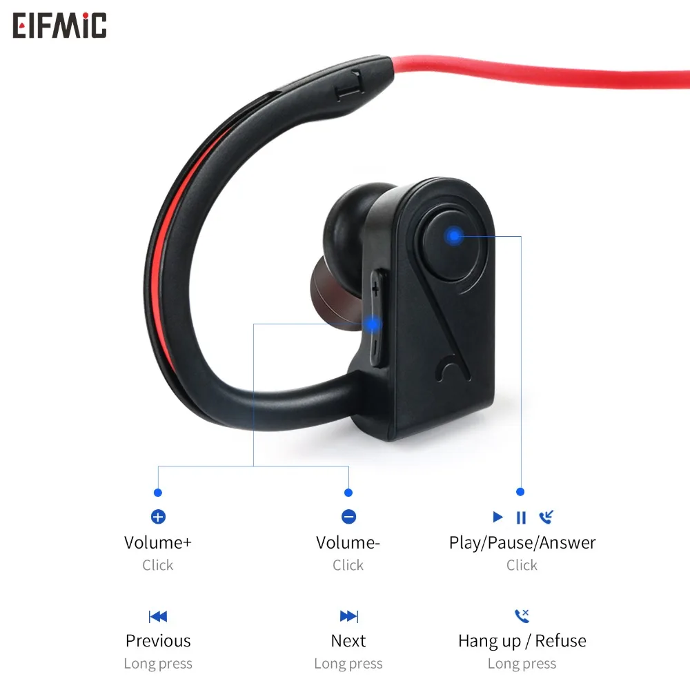 ELFMIC беспроводной Bluetooth ушной крючок наушники IPX5 водонепроницаемый Hi Fi стерео