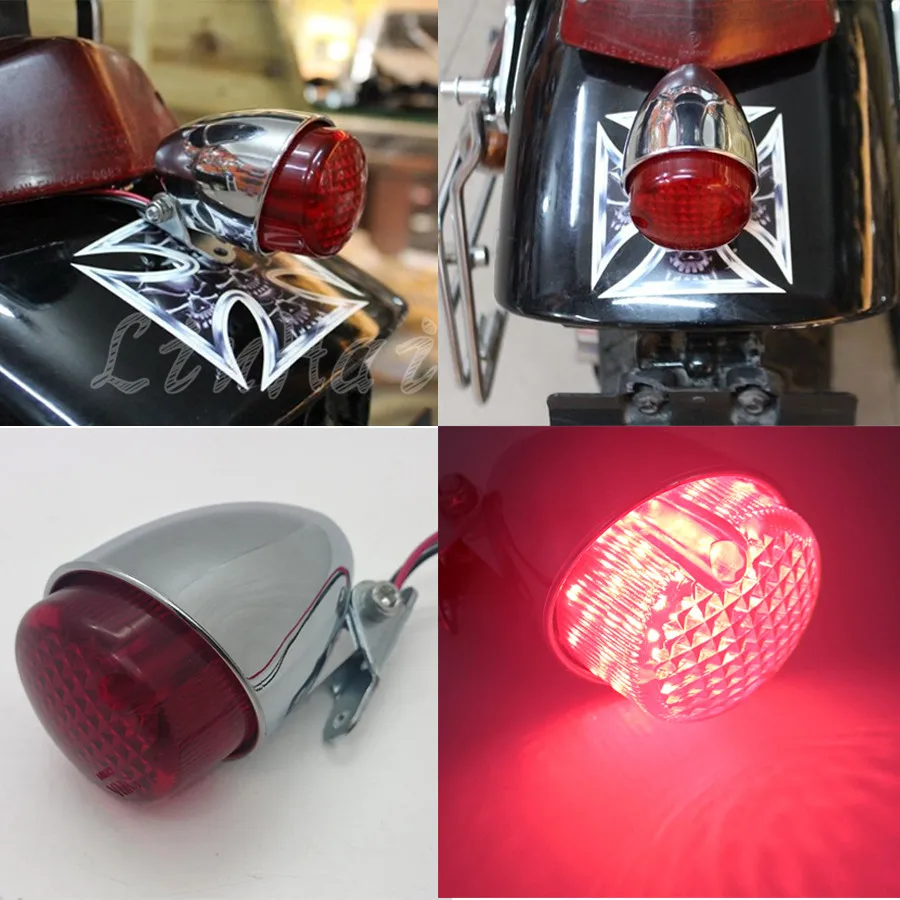 Мотоциклетный хромированный Мини светодиодный задний стоп тормозной светильник