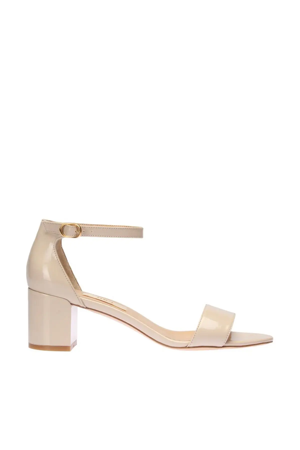 Бежевая женская обувь на высоком каблуке из натуральной кожи с жемчугом