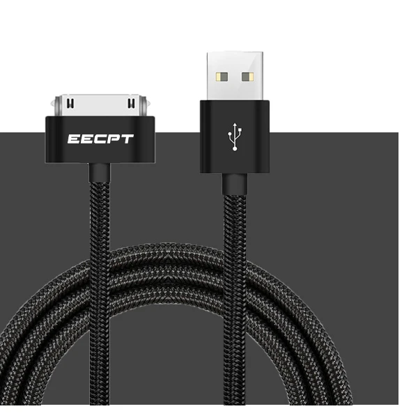 EECPT 30 Pin USB кабель для iPhone 4S 4 3GS iPad 1 2 3 iPod Nano iTouch зарядный кабель провод для быстрого заряда данных Телефонный Шнур адаптер - Цвет: Pure Black