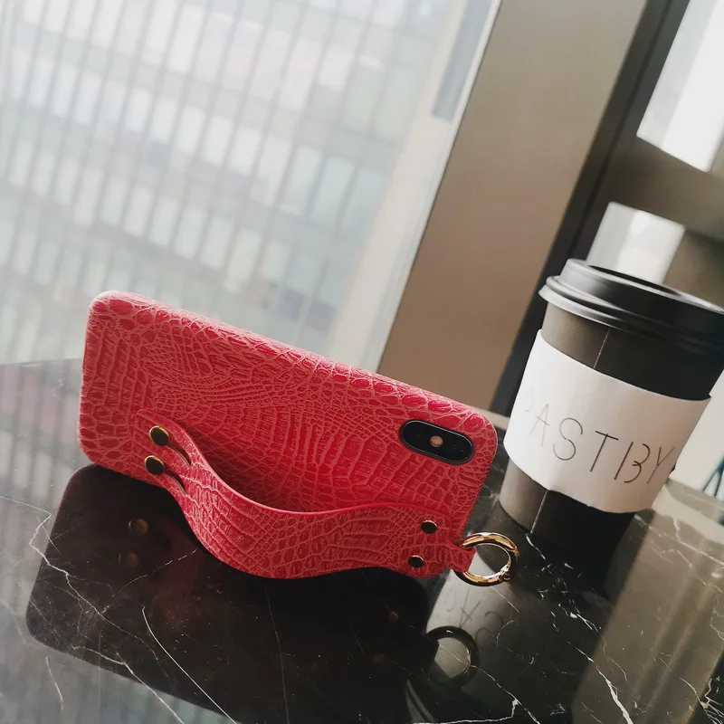 With Wrist chain Cases For iPhone XS MAX XR 6 6s 7 8 Plus X Case Cover Soft PU Leather Phone Protector Funda Coque Fundas |