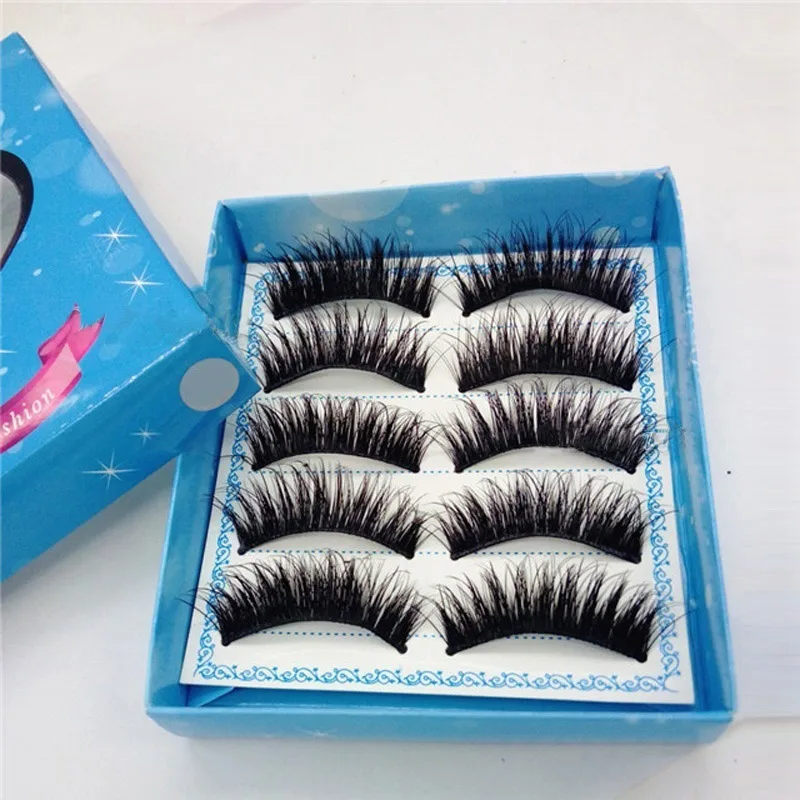 5 пары накладных ресниц натуральные длинные черные ресницы макияж густые