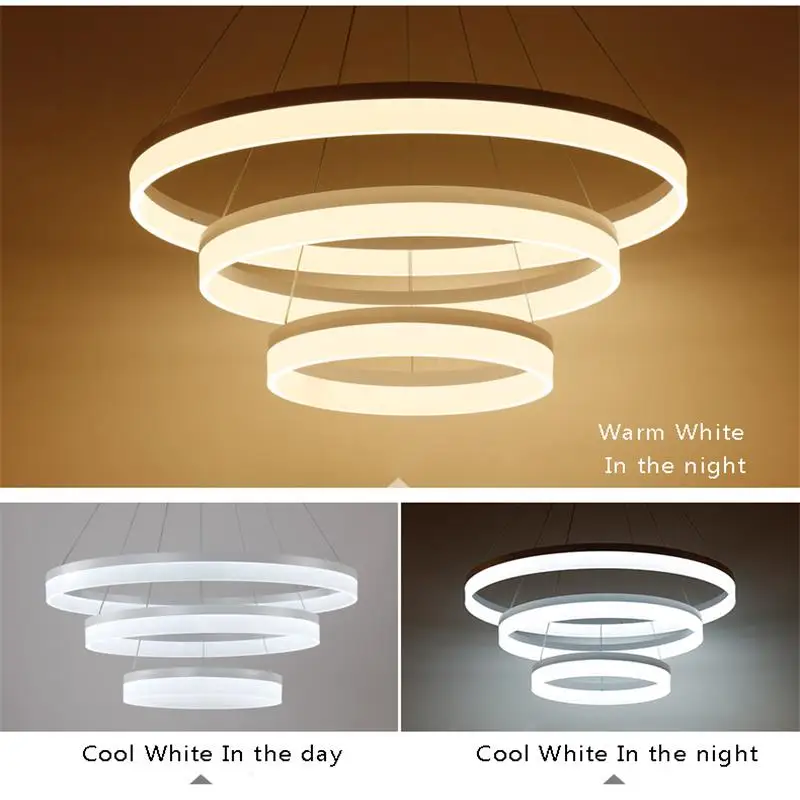 

Modern led white color ring circle Acrylic LED chandelier foyer dinning room chandeliers cerchio anello lampadario hanging lamp