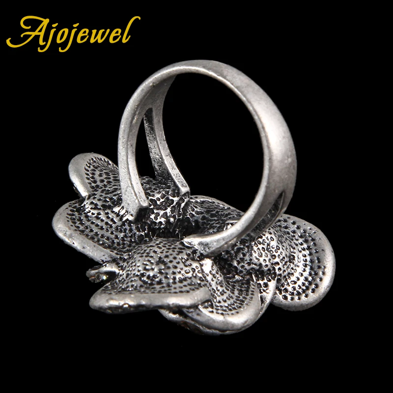 Женское Винтажное кольцо с тремя цветами|jewelry black|flower jewelrywomen vintage ring |
