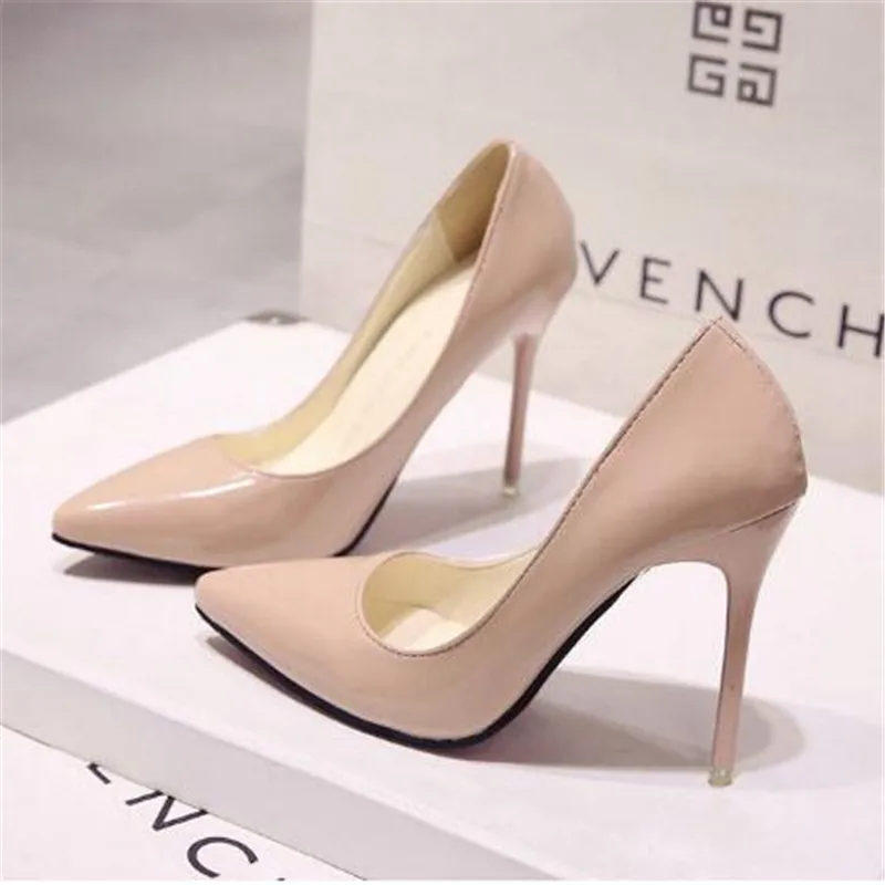 

2020 summer Female sandals Pointed Toe high heels Nude color tip with 10cm fine with high heels Pumps Zapatos Mujer f026