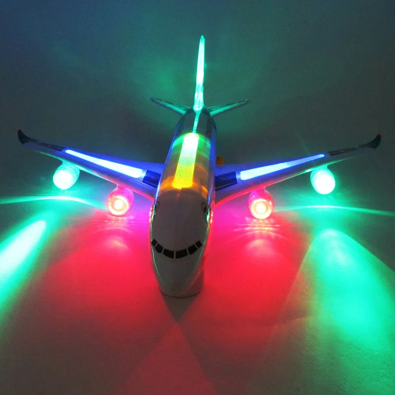 Новый свет музыка Универсальный воздух a380 самолет модель мигающий Звук