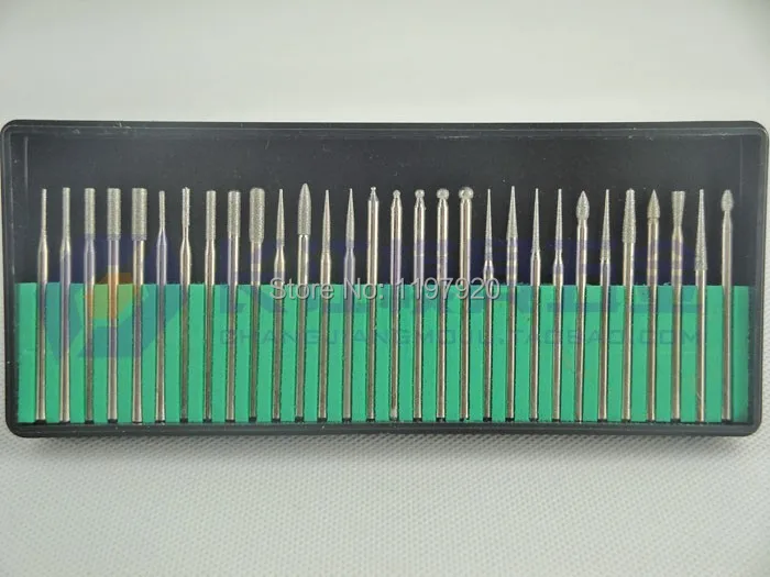 

Fixmee DIY 30 Pcs Tip Grinding Diamond Burr nail drill Bits for rotary tools