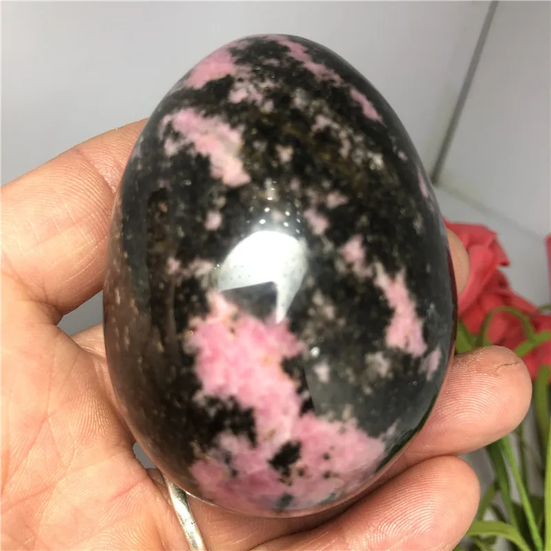 Натуральное красное черное турмалиновое Хрустальное яйцо драгоценный камень