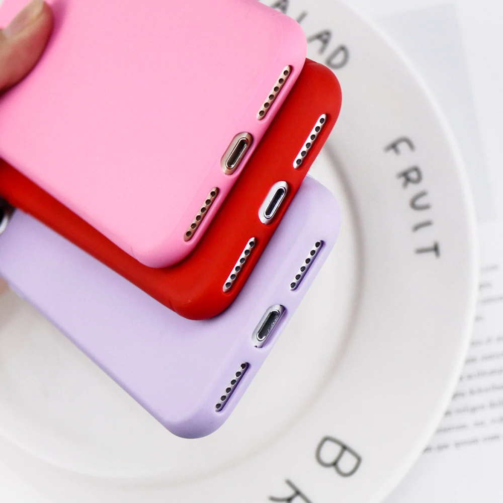 Candy Color TPU Rubber Silicone Case for iPhone 7 7Plus Matte Frosted Soft Cover Protection X 8 6 6S |