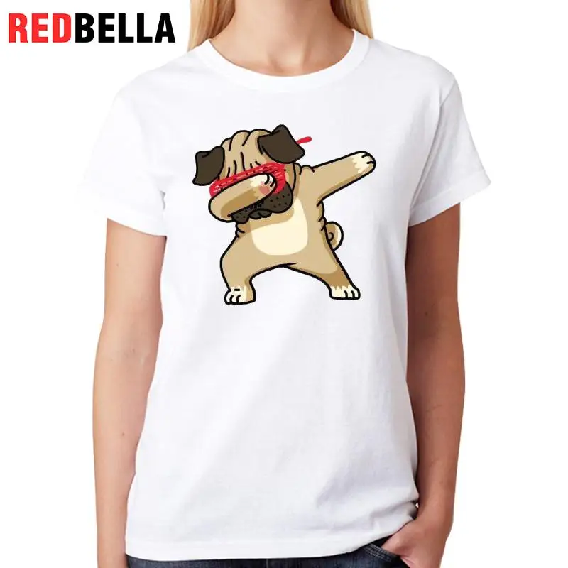 REDBELLA Femme Топ забавные Ulzzang собака Dab танец вытирая Мопс Милая одежда модные Roupas