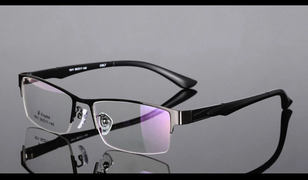 Серые мужские Полуободковые рекламные оправы из сплава очки на заказ оптические