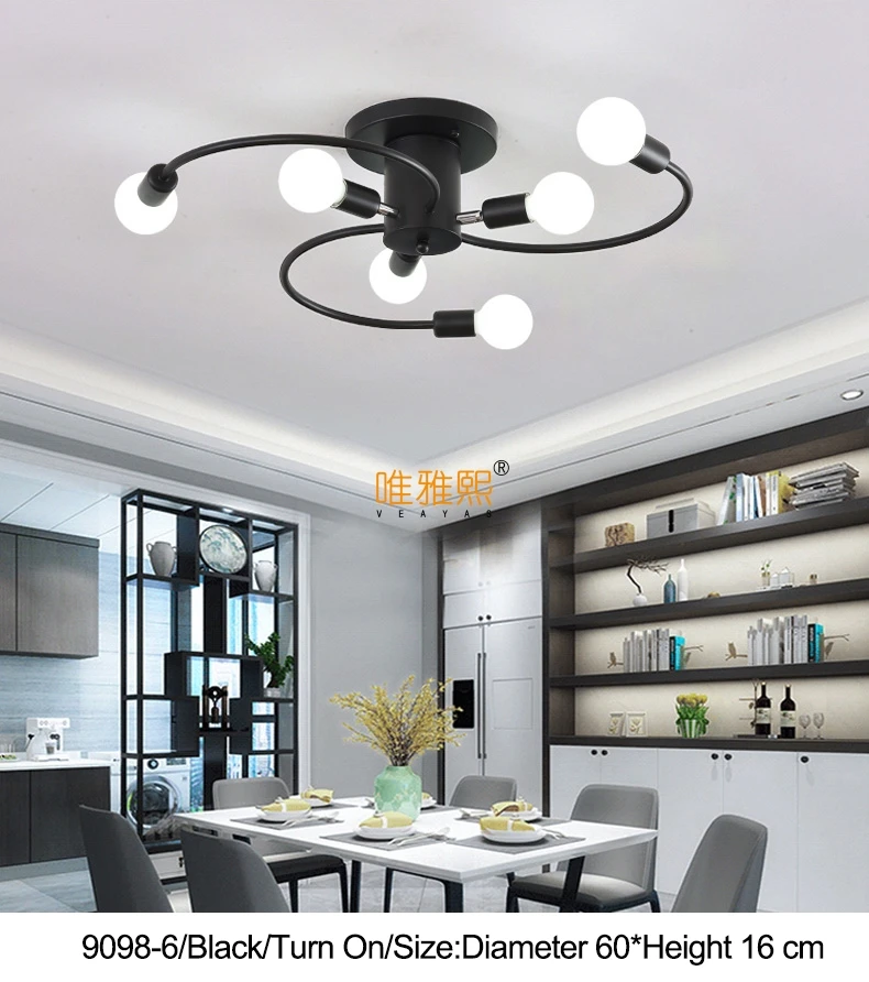 Бесплатный светодиодный светильник 85-265 в E27 Chander Lighting Vintag, светодиодный светильник, промышленные лампы, 6 ламп, люстра, светильник, белый