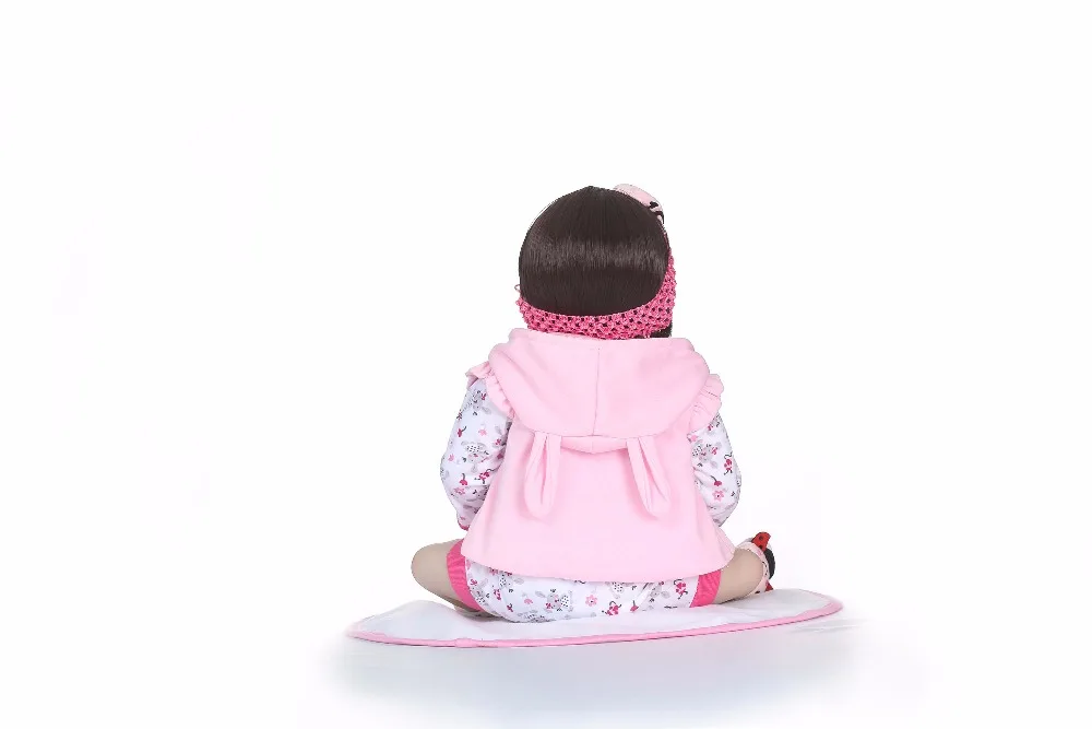 NPK 56 см Силиконовая Кукла reborn Baby Reborn для девочек подарок на день рождения