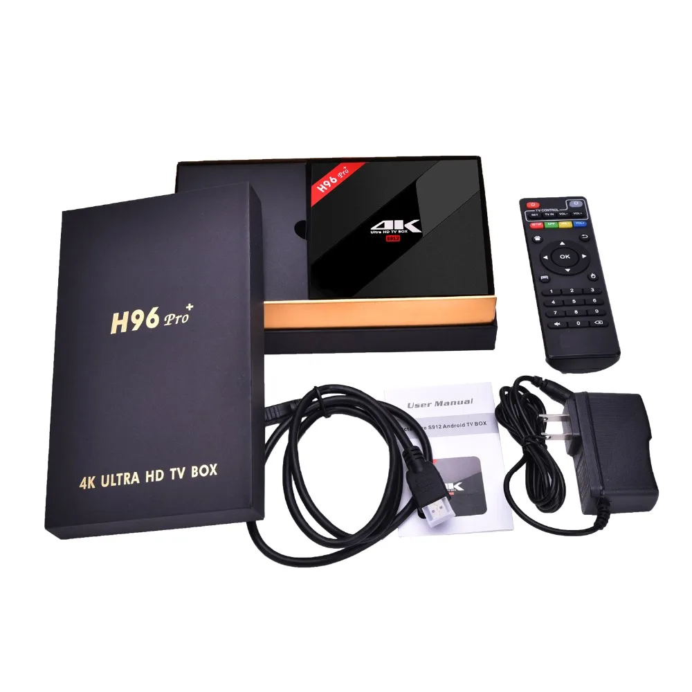 H96 PRO+ Android 7.1 Smart TV Box Amlogic S912 64bit Octa-core bluetooth BOX Andriod 4K Player iptv tv attachment pk x96mini | Электроника