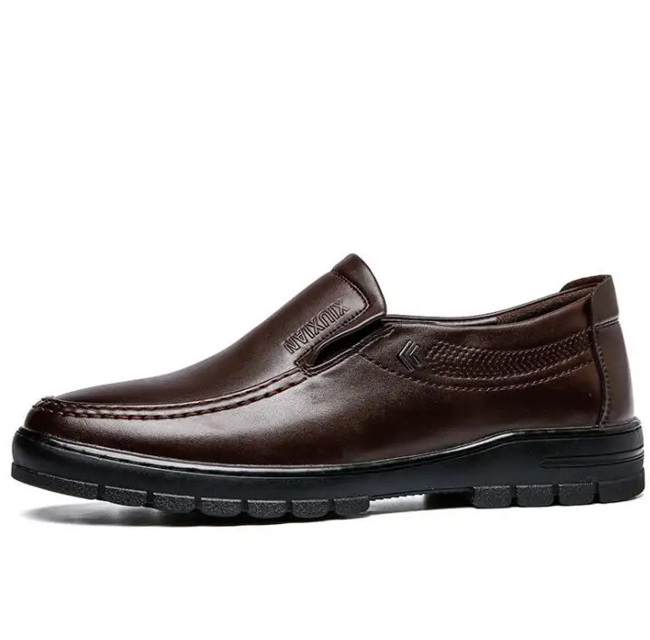 DADIJIER Comfortable Men Shoes PU Leather Casual shoes Middle Old aged Flats Handsome Loafers for fathers ST64 | Обувь