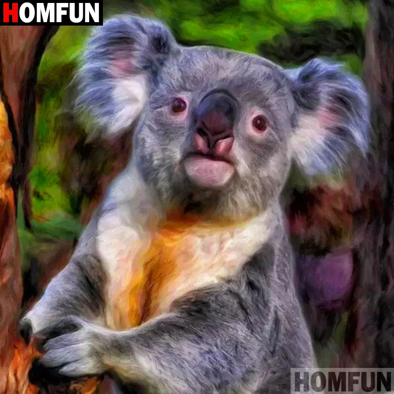 Алмазная 5d картина HOMFUN коала вышивка крестиком с полными квадратными/круглыми