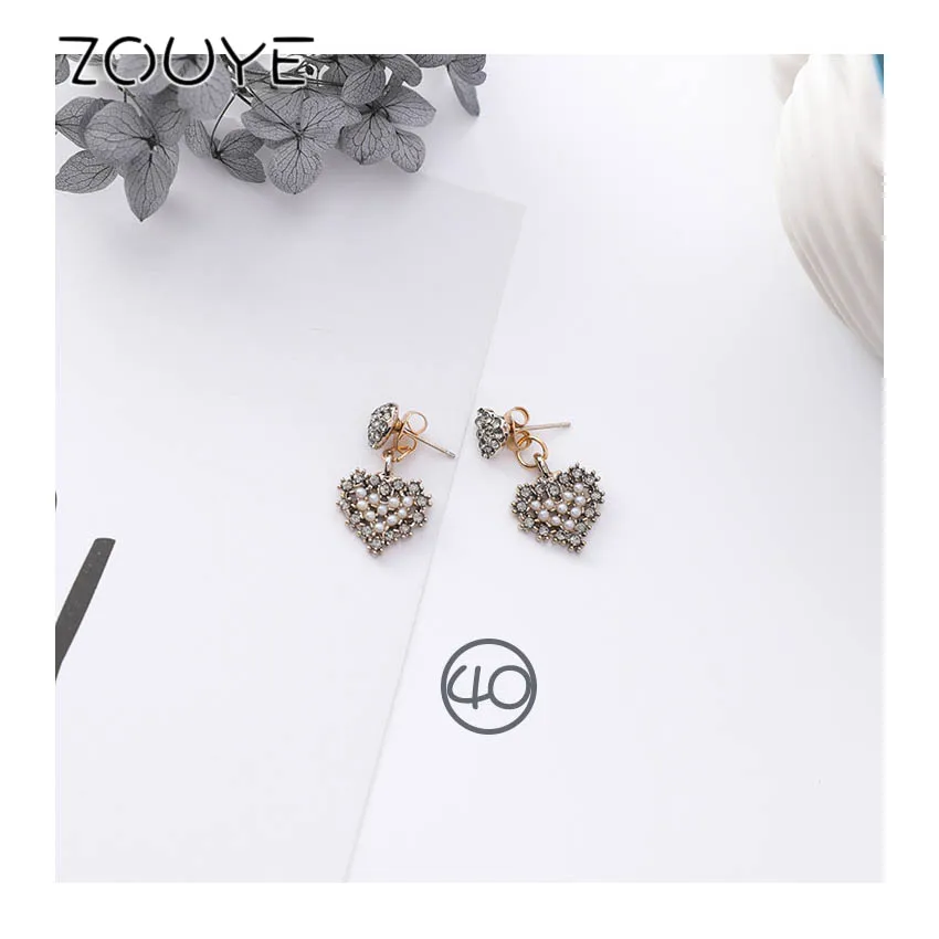 ZOUYE Super Fairy Cool Tone Hypoallergenic Love Heart Drop Earrings Allergy Free Sweet Lovely Cute Romantic Fashion Jewelry | Украшения и
