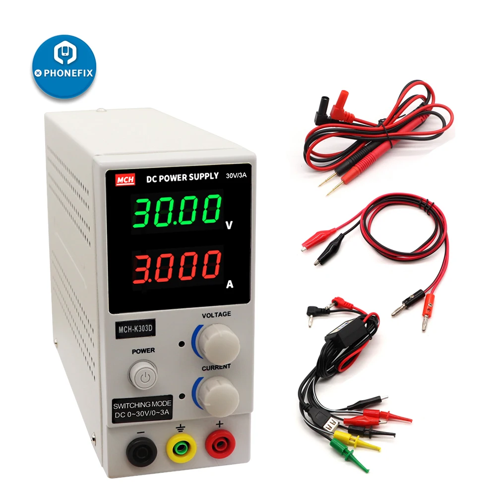 

MCH-K305D K303D Мини Цифровой Регулируемый Импульсный регулируемый источник питания постоянного тока Одноканальный 30 в 3A 5A ремонт телефона PCB