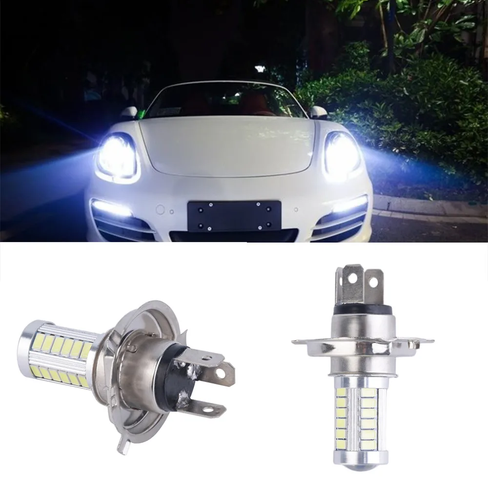 

1Piece 6000K White Car H4 Led Headlight Bulbs 5630 Chip 33 SMD LED H4 Fog Light Bulb Driving Light Daytime Running Light DRL
