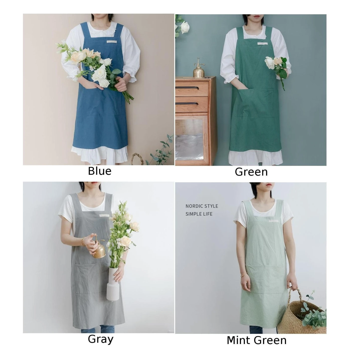 1 шт. скандинавский хлопковый фартук поперечные ремни Кухонный Фартук для