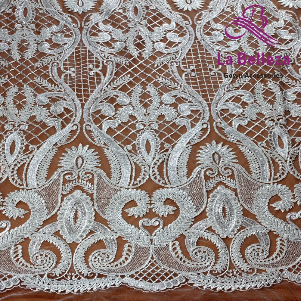 La Belleza 2019 Новый шнур с прозрачными блестками кружевной ткани высокого качества