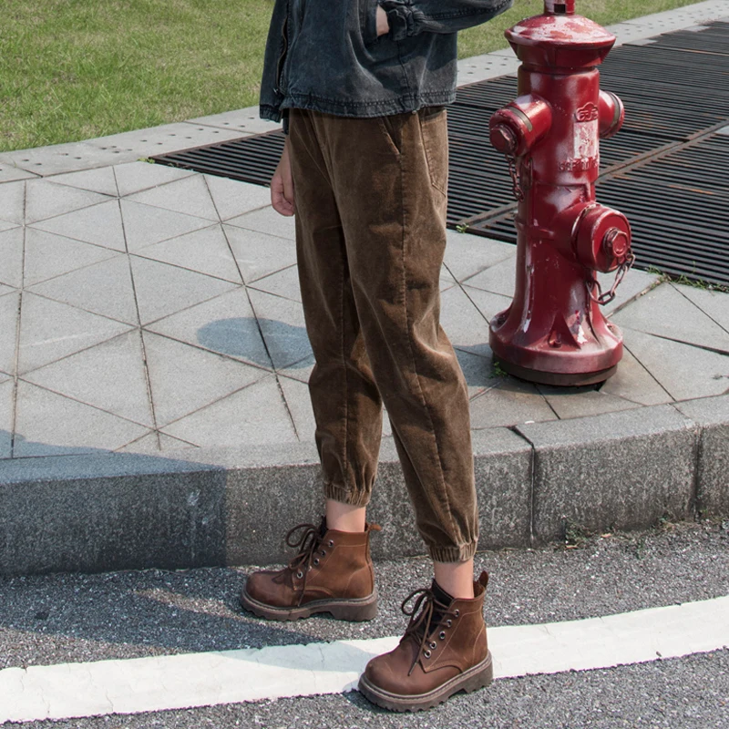 Осенние женские вельветовые штаны Pantalon Mujer, штаны-шаровары с эластичной талией размера плюс S-2XL, повседневные штаны, свободные штаны