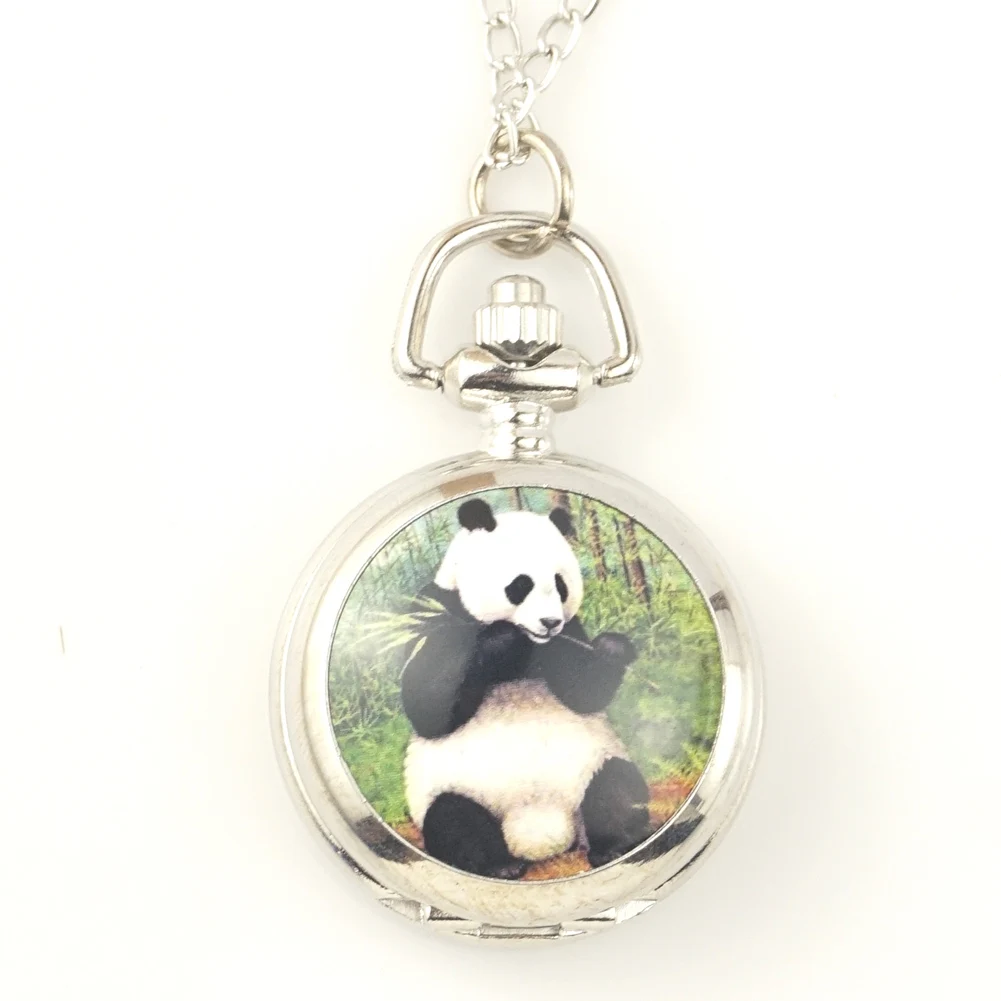 Часы наручные в виде панды на цепочке для мужчин и женщин|pocket watch fob|panda pocket watchpocket |