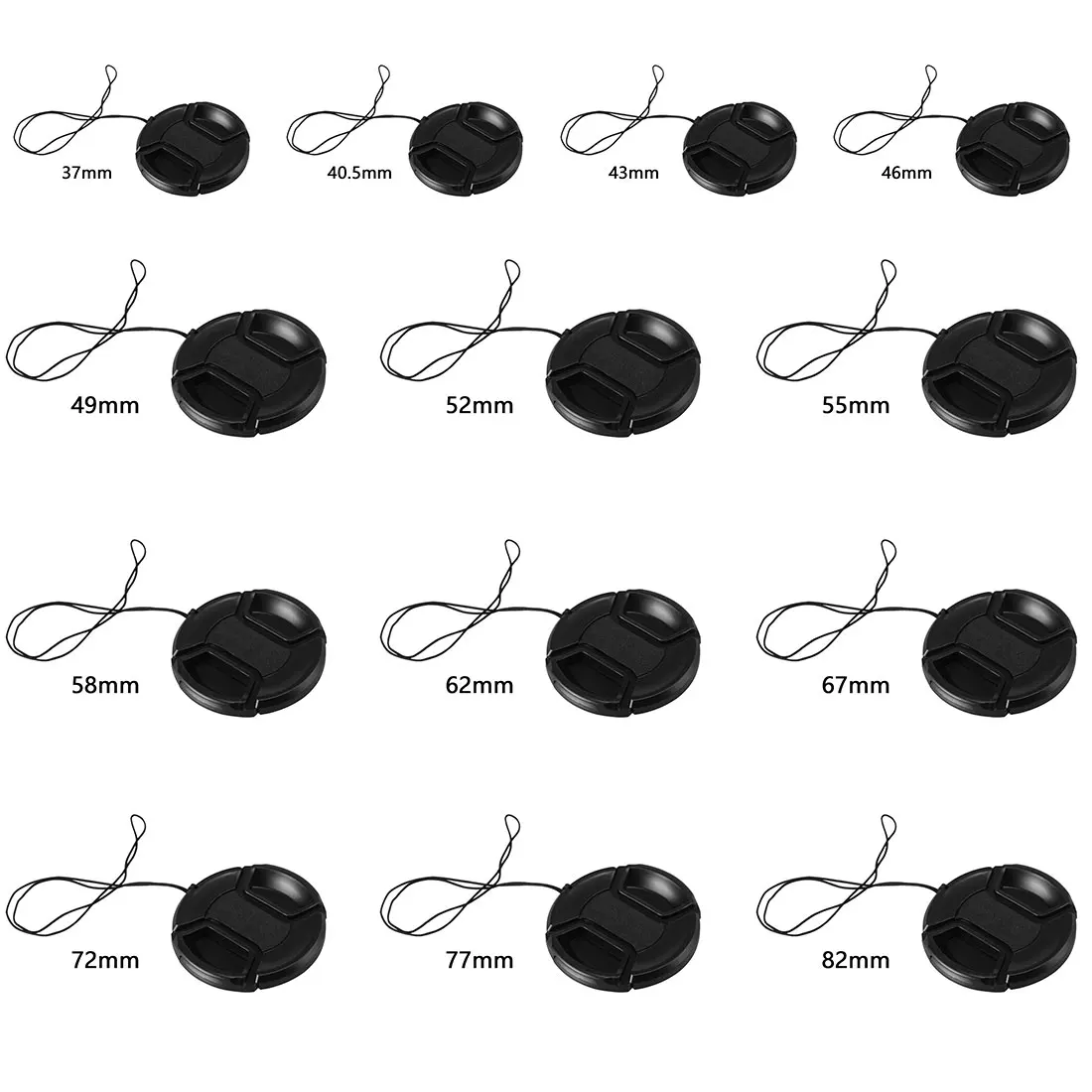 

Universal Camera Lens Cap Protection Cover 37/40.5/43/46/49/52/55/58/62/67mm lens cover With Anti-lost Rope For DSLR SLR