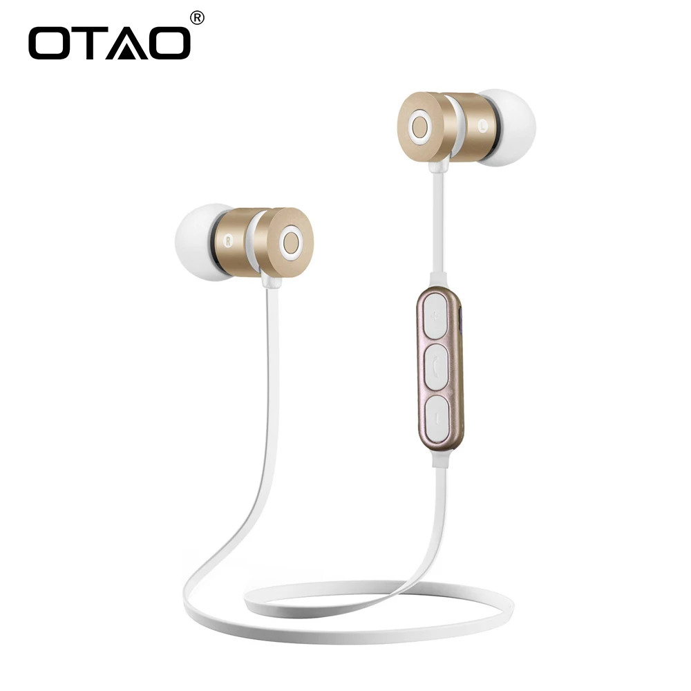 OTAO беспроводные Bluetooth наушники Металлические Магнитные стерео для телефона с