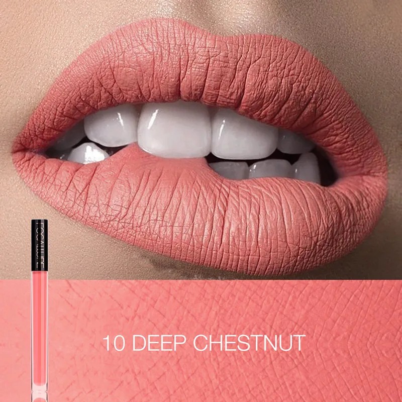 10 Focallure Matte жидкая помада водостойкая стойкая косметика для губ телесные оттенки 14 цветов Женская губная помада для макияжа - Цвет: 10