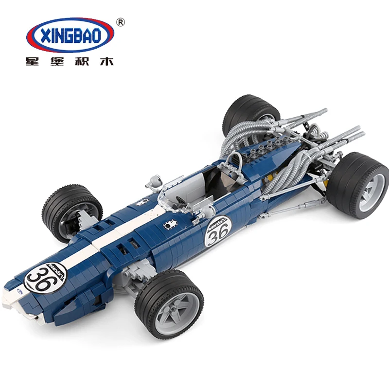 XINGBAO 03022 Technic F1 синий комплект гоночных автомобилей строительные блоки кирпичи