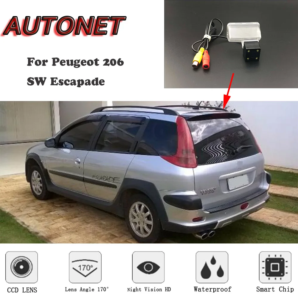 AUTONET HD камера заднего вида ночного видения для Peugeot 206 SW Escapade CCD/камера номерного