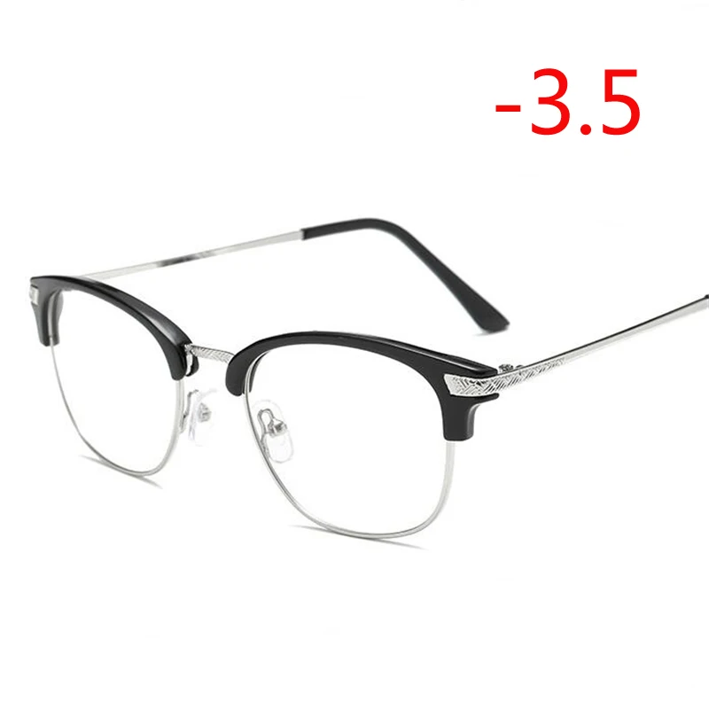 Myopia 350 1,0-1,5 от 2,0 до 6,0 заклепки готовая близорукость очки Мужчины Женщины Короткие-очки для коррекции зрения серебряная и Золотая оправа близорукие очки - Цвет оправы: Myopia 350