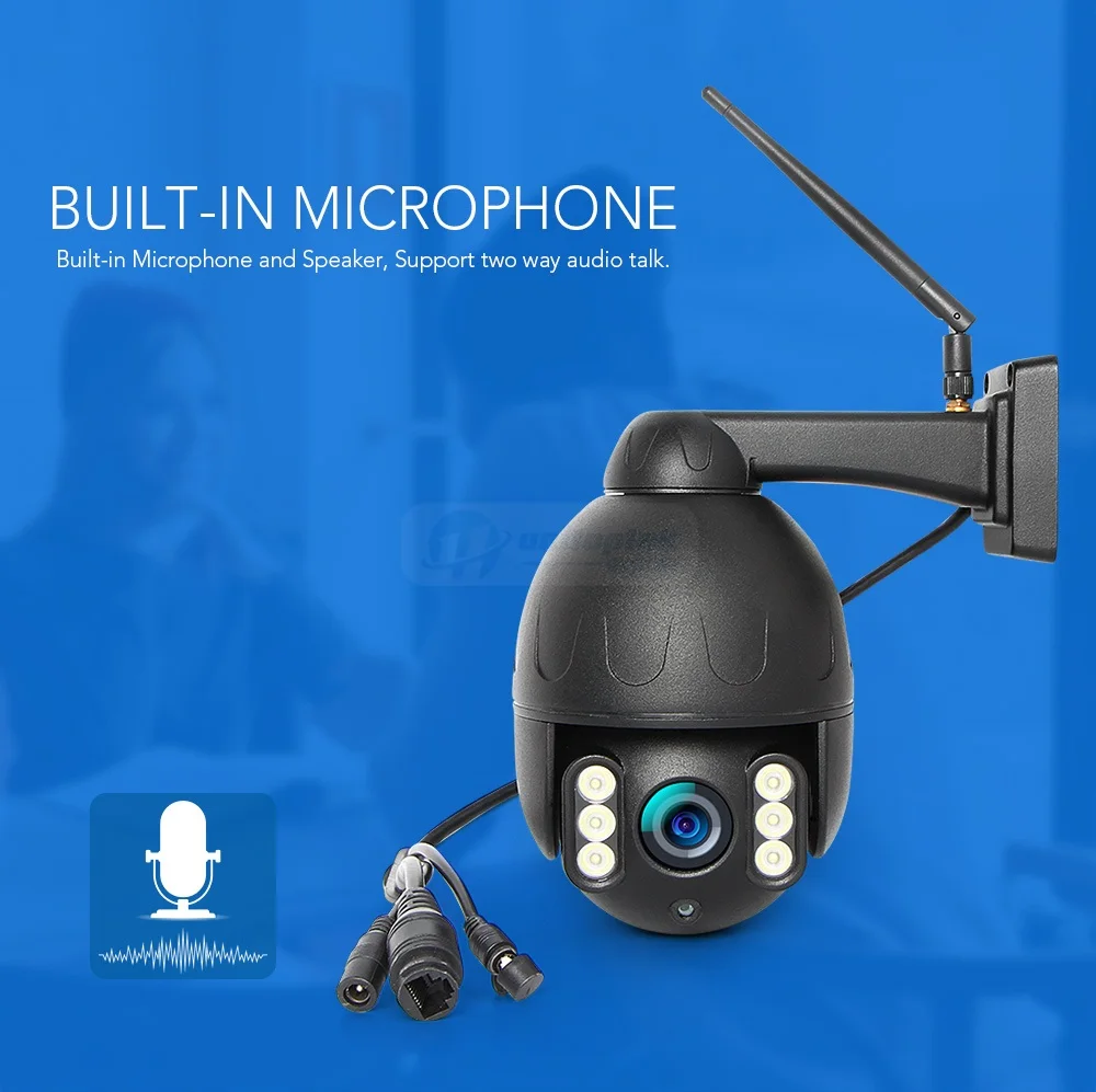Мини PTZ wifi IP камера 1080P 5X ZOOM Открытый водонепроницаемый купол беспроводной Onvif IP камера 2MP ночное видение камера безопасности просмотр приложения