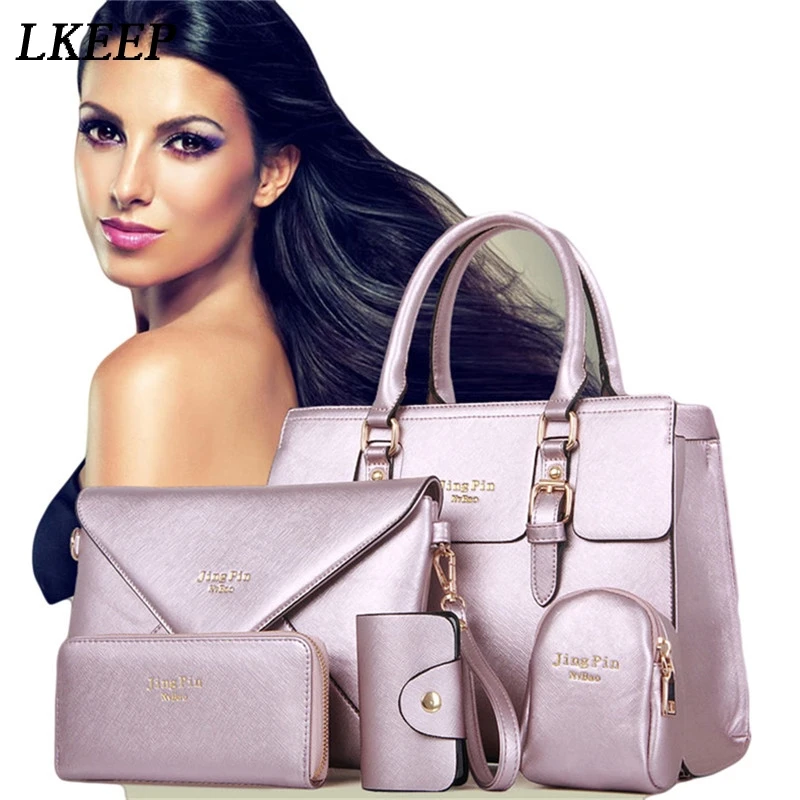 5 шт./компл. модная женская сумка Классическая мессенджер из искусственной кожи