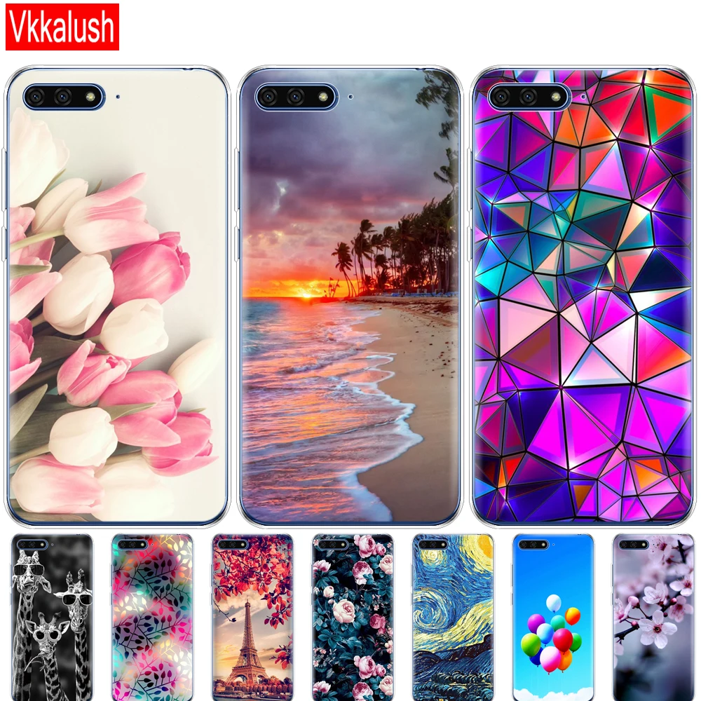 Силиконовый чехол для huawei Y6 2018 5 7 дюйма Prime забавная задняя крышка защитный мягкий