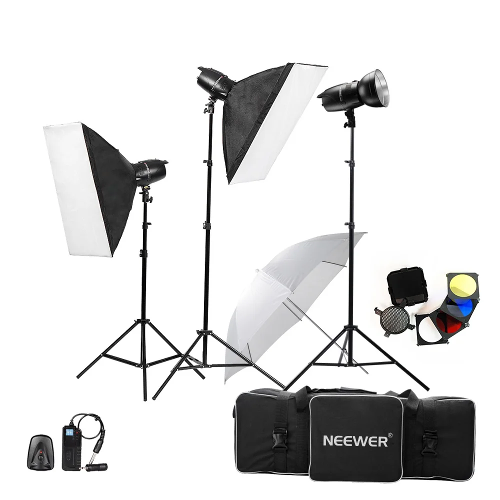 Neewer 750W (250W x 3) Профессиональная Фотостудия вспышка стробоскоп светильник ing