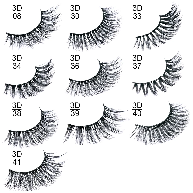 1 Pair Mink Hair 3D False Eyelashes Soft Handmade Long Full Strips Fake Lashes Extension Beauty Makeup Tools | Красота и здоровье