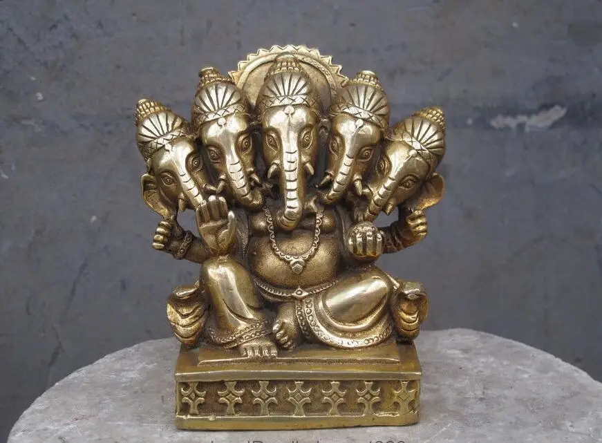 Тибетский буддизм медная медь Ганапати Ганеш Властелин Ганеша Маммона статуя