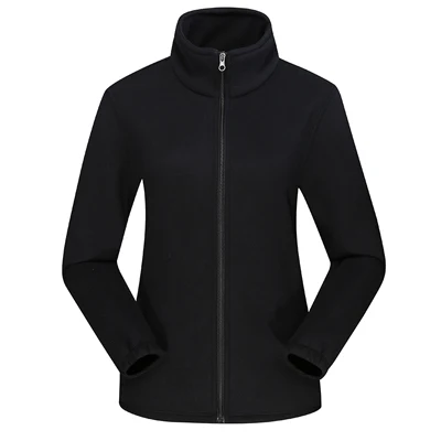 Черный Warm Sport Caot Women Polar Fleece Fitness Jacket Windproof Thermal Lady Tops Outdoor Clothing New Full Zipper Running Jackets - Цвет: Черный
