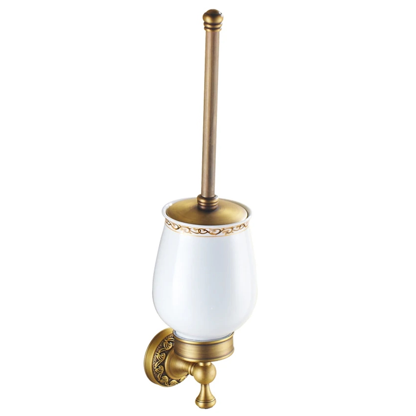 

Bathroom Toilet Brush Holder, Antique Brass Color, Solid Brass material, Wall mounted, Traditional European Type for Hotel